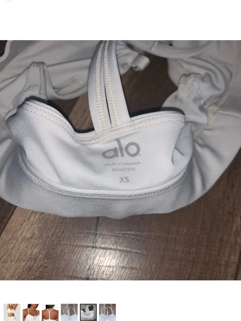 ALO Yoga Ivory Mesh-Detail Sports Bra